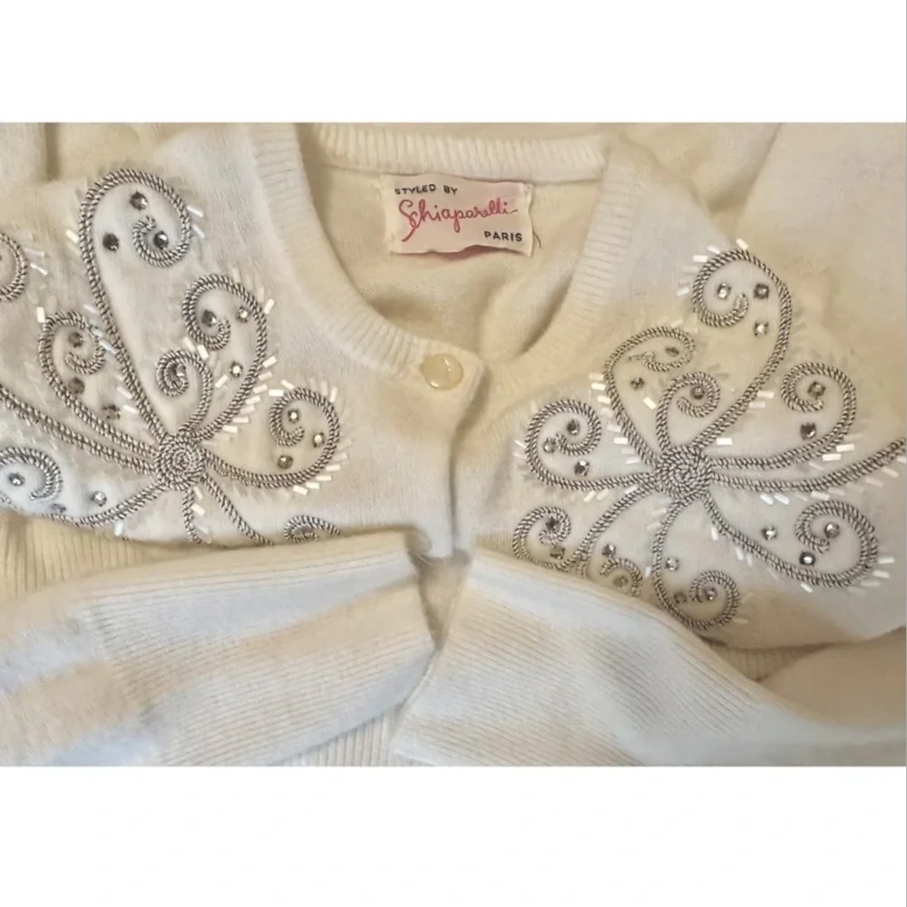 Schiaparelli vintage embellished cashmere cardigan, circa 1950s - Picture 2 of 11